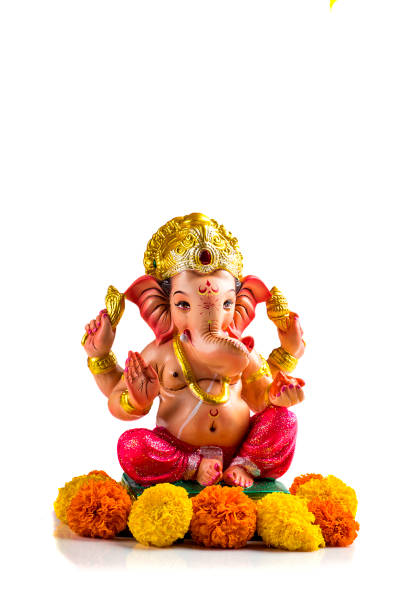 istock Hindu God Ganesha. Ganesha Idol on white Background. 1193587193