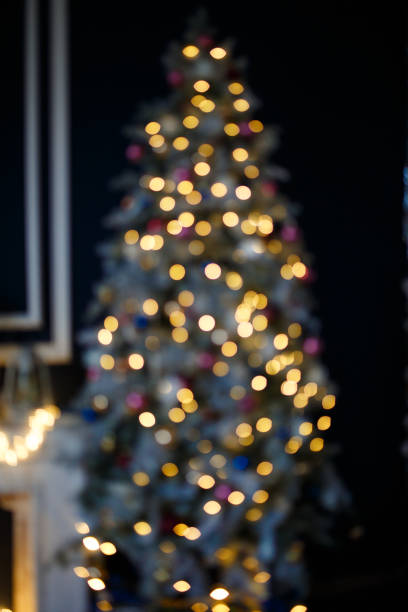 istock Texture of Christmas lights garlands in blur. 1193589689