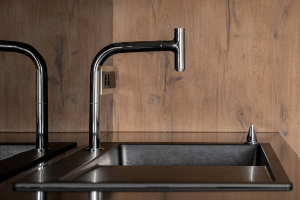 istock Kitchen sink with faucet 1193589709