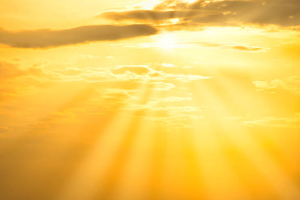 istock Sunset orange sky with sun and clouds 1193591601