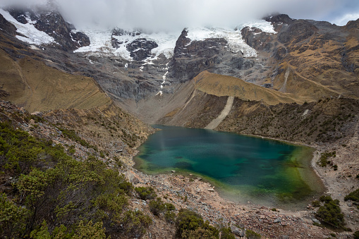 Humantay glacier lake in Vilcabamba mountain range, Peru.
