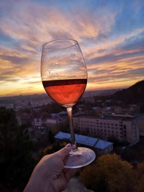 istock Swirl wine outdoor with hand 1193600888