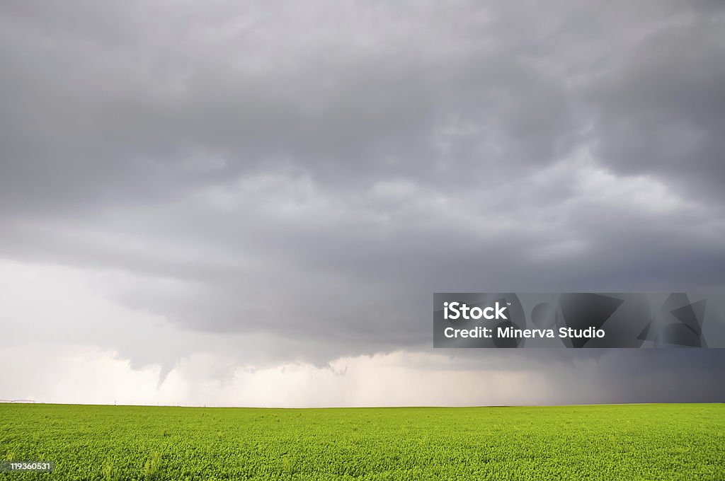 Tornadic supercell in the American plains  Agricultural Field Stock Photo