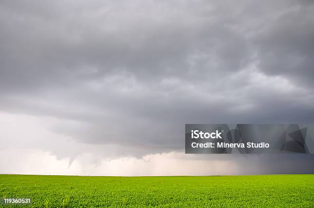 Tornadic Supercell In The American Plains Stock Photo - Download Image Now - Agricultural Field, Arcus Cloud, Cloud - Sky