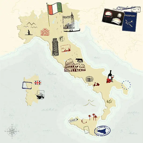 Vector illustration of Passporto Italianna!