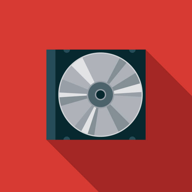 Compact Disc Music Icon A flat design music icon with a long shadow. File is built in the CMYK color space for optimal printing. Color swatches are global so it’s easy to change colors across the document. compact disc stock illustrations