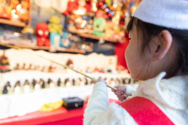Small child enjoying Christmas market