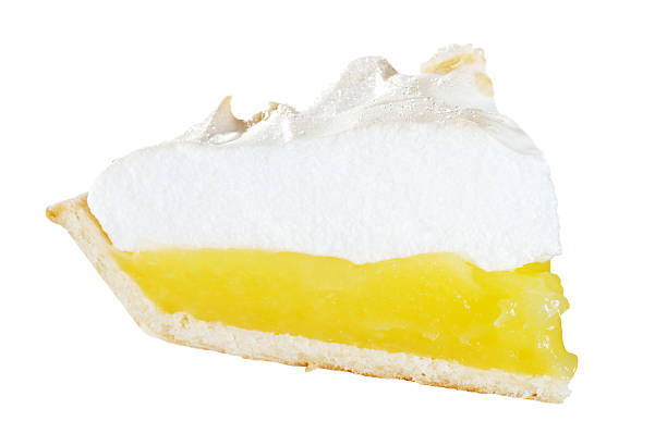 isolated lemon meringue pie slice  meringue stock pictures, royalty-free photos & images