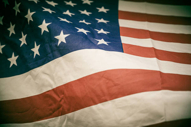 istock America flag waving with the wind for memorial day. 1193622016