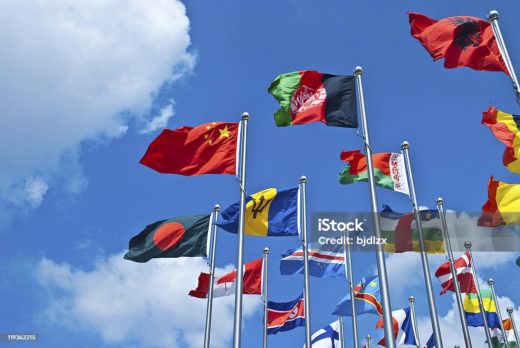 A bandeira de cada país - Foto de stock de Azul royalty-free