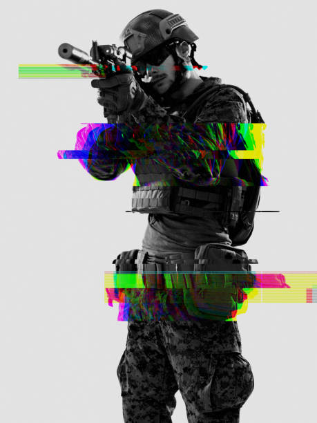 istock soldier aiming laseer sight optics glitch 1193623495