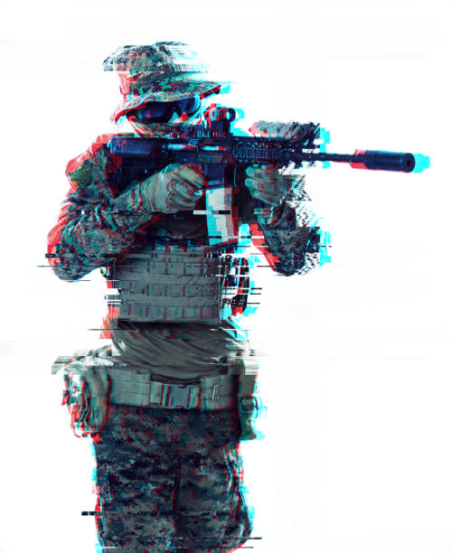 istock soldier aiming laseer sight optics glitch 1193624318