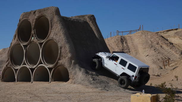 Hot Springs, AR, USA. October 20, 2022. A jeep on the Snake overland trail at the Hot Springs Off-Road Park in Arkansas.
