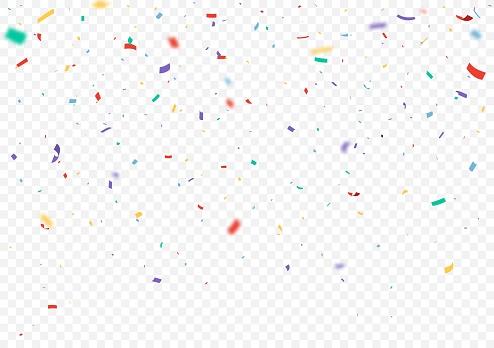 Vector Illustration of Colorful Confetti and ribbon celebrations design isolated on transparent background

eps10