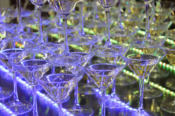 istock Champagne tower with four rows of glasses 1193628511