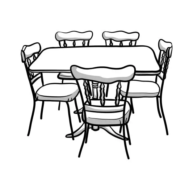 Vector illustration of Old Fashioned Table