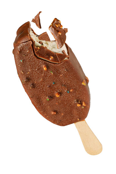 istock Ice cream popsicle with chocolate coating isolated on white background 1193634120