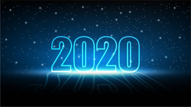 istock New year 2020 with Technology abstract futuristic background, MIracle star of Hi-tech digital and engineering, Vector illustration 1193635035