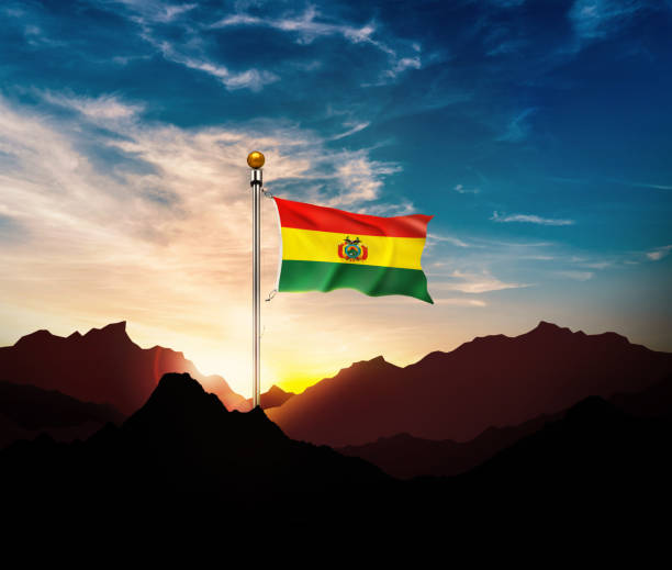 istock Bolivia flag,Waving flag on the mountain 1193637998