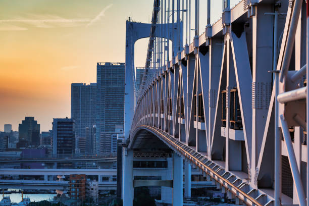 istock Close up Rainbow bridge with the Tokio's cityscape. 1193642281