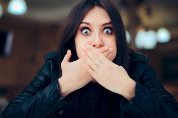istock Nauseated Woman Feeling Sick at the Restaurant 1193643367