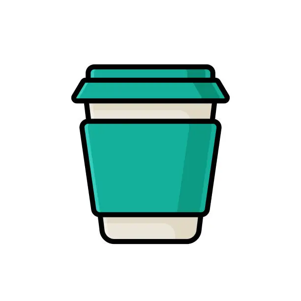 Vector illustration of Paper coffee cup design element
