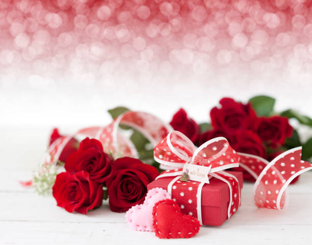istock Valentine's Day Gift with Red Roses 1193646918