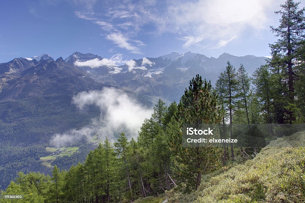 Schönen Morgen im Wallis - Lizenzfrei Alpen Stock-Foto