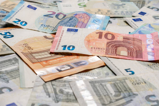 istock Different euro banknotes, nice texture of paper money. 1193657476
