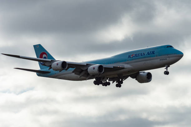 대한항공 - boeing boeing 747 airplane cargo container 뉴스 사진 이미지