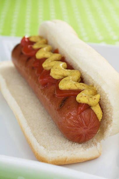 istock Hot Dog With Ketchup and Mustard 119366628