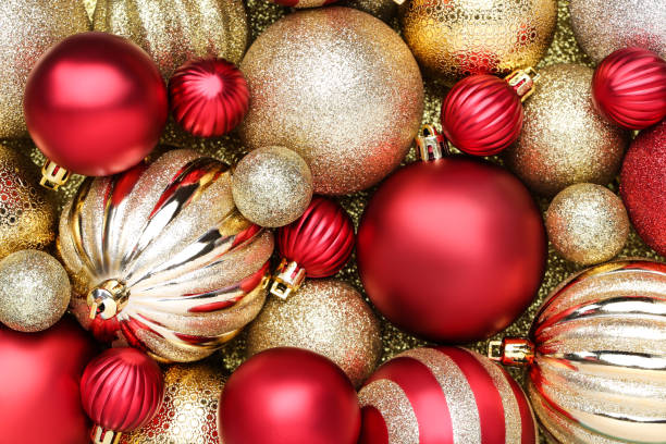 istock Background of colorful christmas baubles 1193669847