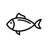 istock Fish tuna icon vector. Isolated contour symbol illustration 1193675086