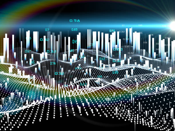 абстрактный анализ футуристического понятия. большие данные.  временные данные spatio. алгоритмы 3d-анализа. - sensory perception flash стоковые фото и изображения