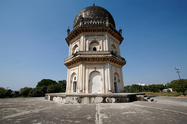 Qutb Shahi Octagonal Two Story Mausoleum Horizontal stock photo
