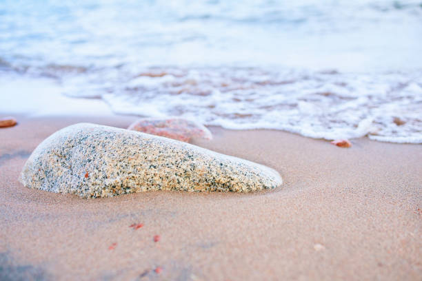 istock Sandy beach with waves from the sea. 1193679524