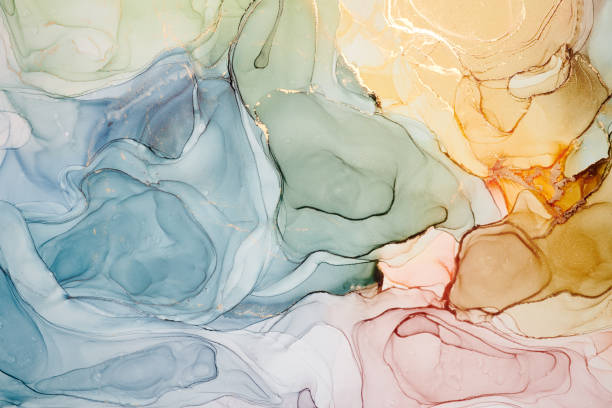 istock Abstract colorful background, wallpaper. Mixing acrylic paints. Modern art. Paint marble texture. Alcohol ink colors  translucent 1193679907