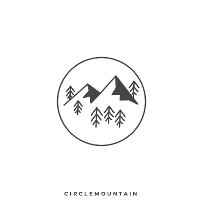 Mountain Illustration Vector Template. Adventure is waiting. Line design Adventure is waiting, Suitable for Creative Industry, Multimedia, entertainment, Educations, Shop, and any related business.