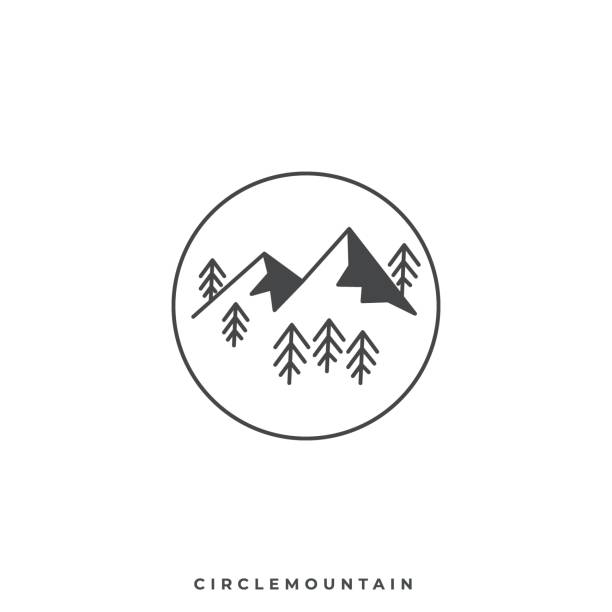 Mountain Illustration Vector Template Mountain Illustration Vector Template. Adventure is waiting. Line design Adventure is waiting, Suitable for Creative Industry, Multimedia, entertainment, Educations, Shop, and any related business. adventure symbols stock illustrations