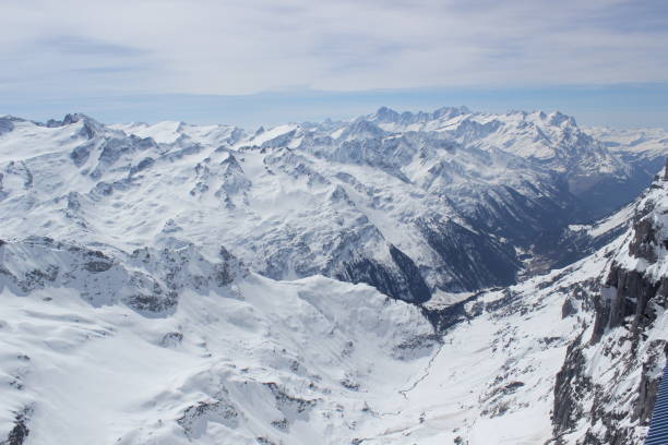 High angle shot of the mountain Titlis