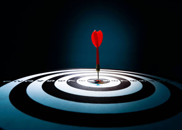 istock Close up of dart on target 1193681268