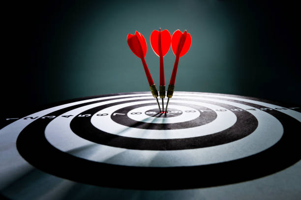istock Close up of darts on target 1193681417
