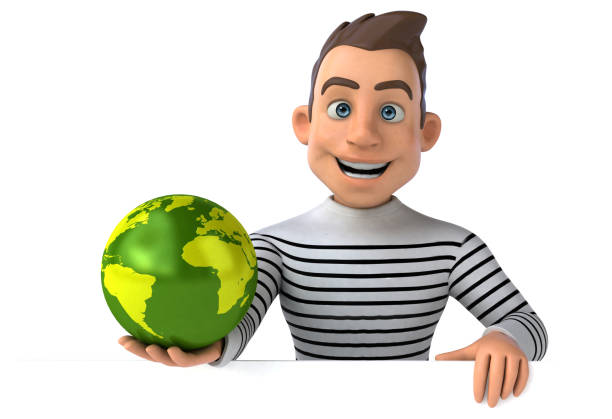 istock Fun 3D cartoon casual character 1193682548
