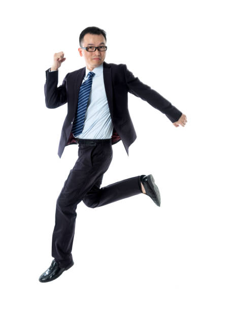 istock Businessman running on white background 1193686304