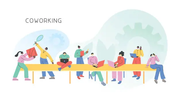 Vector illustration of Coworking