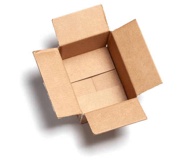 istock Open empty cardboard box isolated on a white background. Top view. mock-up. 1193699208