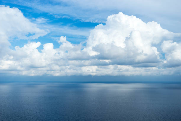 istock horizon between sky and sea on a cloudy and calm day. Nature 1193701440
