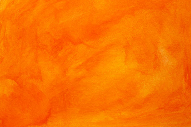 fond abstrait d'aquarelle orange - toile à peindre photos et images de collection