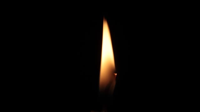 Close up single candle flame