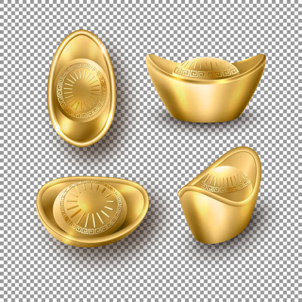 チャイニーズゴールデンインゴット - chinese pendant点のイラスト素材／クリップアート素材／マンガ素材／アイコン素材